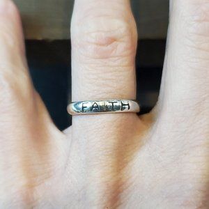 Size 6 925 Sterling Silver Faith Ring
